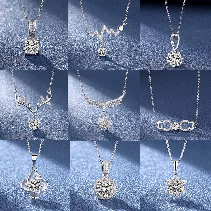32 Style Real 1Ct D Color Moissanite Necklace 100% 925 Sterling Silver Party Wedding Pendant Necklaces For Women Diamond Jewelry
32 Style Real 1Ct D Color Moissanite Necklace 100% 925 Sterling Silver Party Wedding Pendant Necklaces For Women Diamond Jewelry