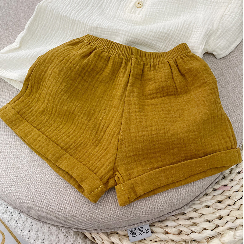 Clothing Sets 2Pcs Cotton Casual Summer born Baby Boys Girls Outfits Suit Ribbed Knitted Short Sleeve Tshirts TopsShorts Kids Tracksuits 230322