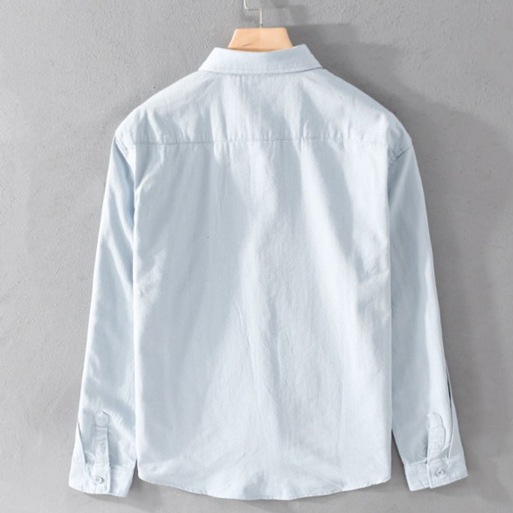 Men's Casual Shirts Long Sleeve Bear Embroidered Casual Cotton Shirts For Men Trend Comfortable Top Clothes Camisas De Hombre Chemise 230322