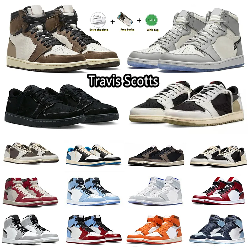 Jumpman 1 Basketball Shoes Sail Black Phantom Olive Reverse Mocha 1s Wolf Grey Lost and Found Starfish Fearless Chicago Sneaker for Men and Women