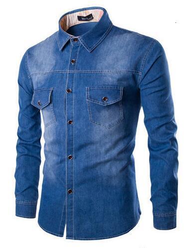 Men's Casual Shirts ZOGAA Men Long Sleeve Denim Shirt Mens Casual Dress Male Jean Shirts High Quality Street Wearing Mens Shirts 230322