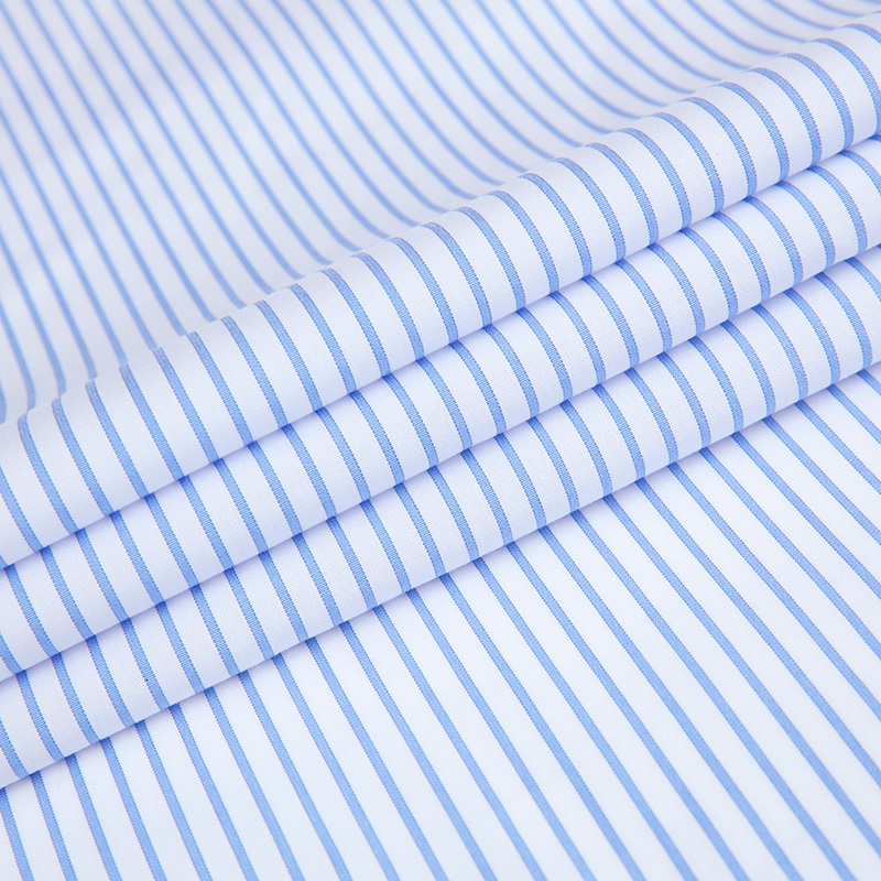 Men's Casual Shirts Men's Classic-collar Non-iron Pinpoint Stripe Dress Shirt Pocketless Comfortable Cotton Standard-fit Long Sleeve Office 