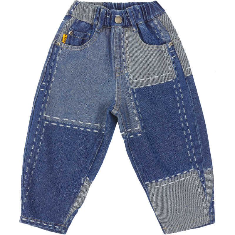 Jeans Children Casual Jeans for Baby Boy Soft Handsome Spring Autumn Splicing Pants Loose Street Style Denim Trousers 230322