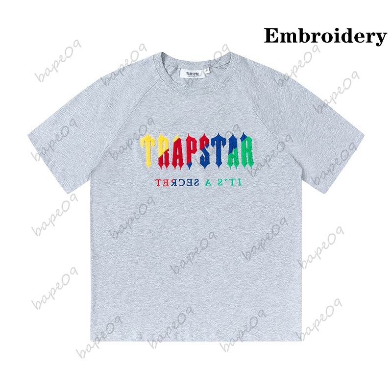

Men Summer Trapstar T-shirt Rainbow Towel Embroidery Decoding Men t Shirt Men Black White Round Neck Tshirtsgxqt 2WN9I, A 12
