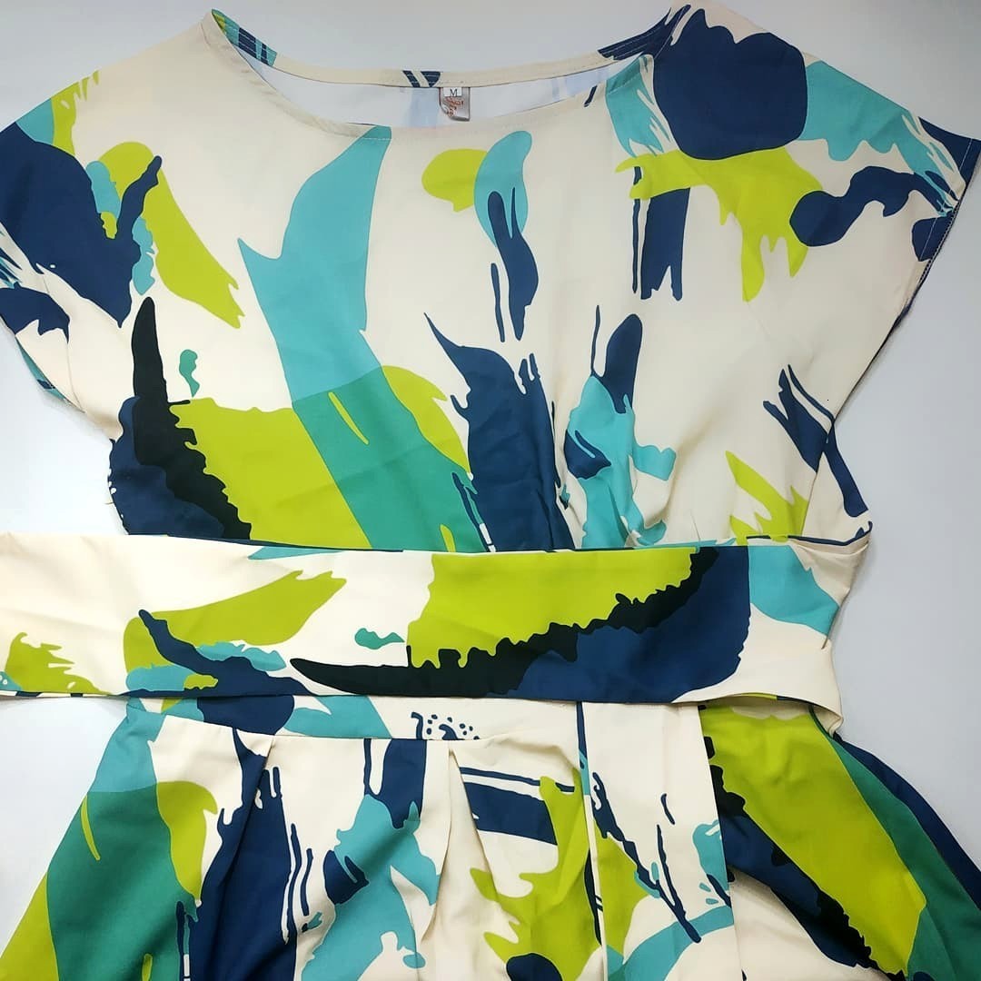 Party Dresses Summer Runway French Short Sleeve Women's O Neck Slim Multicolor Floral Print Vintage Elegant Knee Lenght Casual Dresses 230322