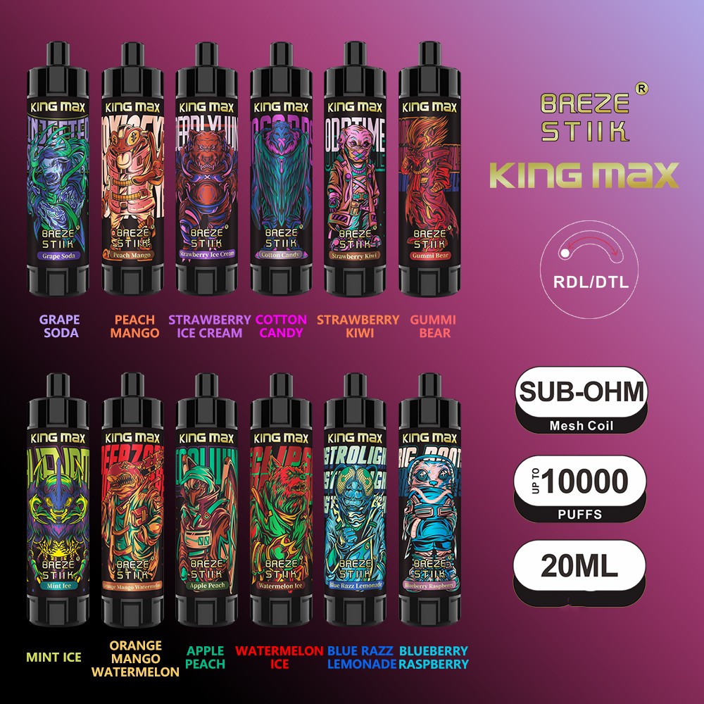 100% Original Breze Stiik King max 10000 Puffs 20ml Pods With Rechargeable 850mah Rechargable Battery10k Disposable Vape Pen Pod Ecigs 
100% Original Breze Stiik King max 10000 Puffs 20ml Pods With Rechargeable 850mah Rechargable Battery10k Disposable Vape Pen Pod Ecigs