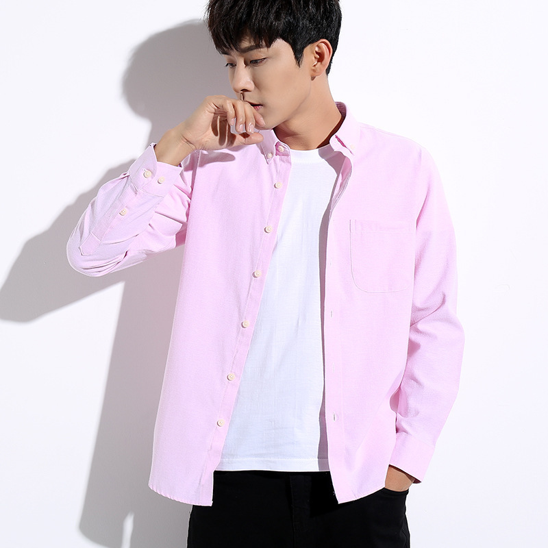 Men's Casual Shirts Spring and autumn men's shirt cotton water washing shirts in middle youth long -sleeved lapel business shirt 230322