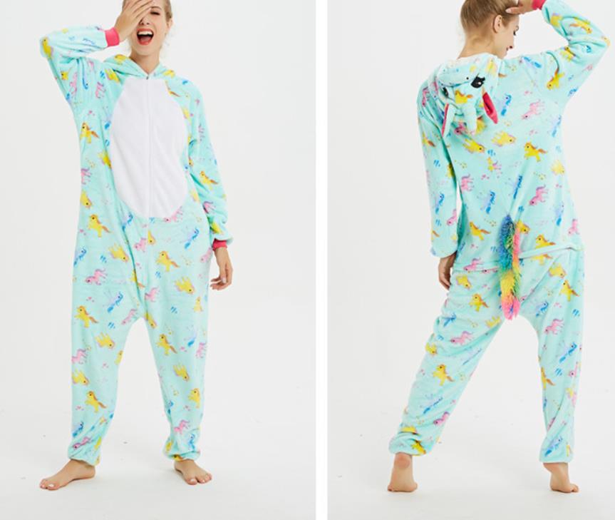 Onesie Pajamas Animal Theme Costume Jumpsuits Women Men Cartoon Cosplay Onepiece Sleepwear Unisex Homewear Carnival Night Anime One-Piece Plush S M L 