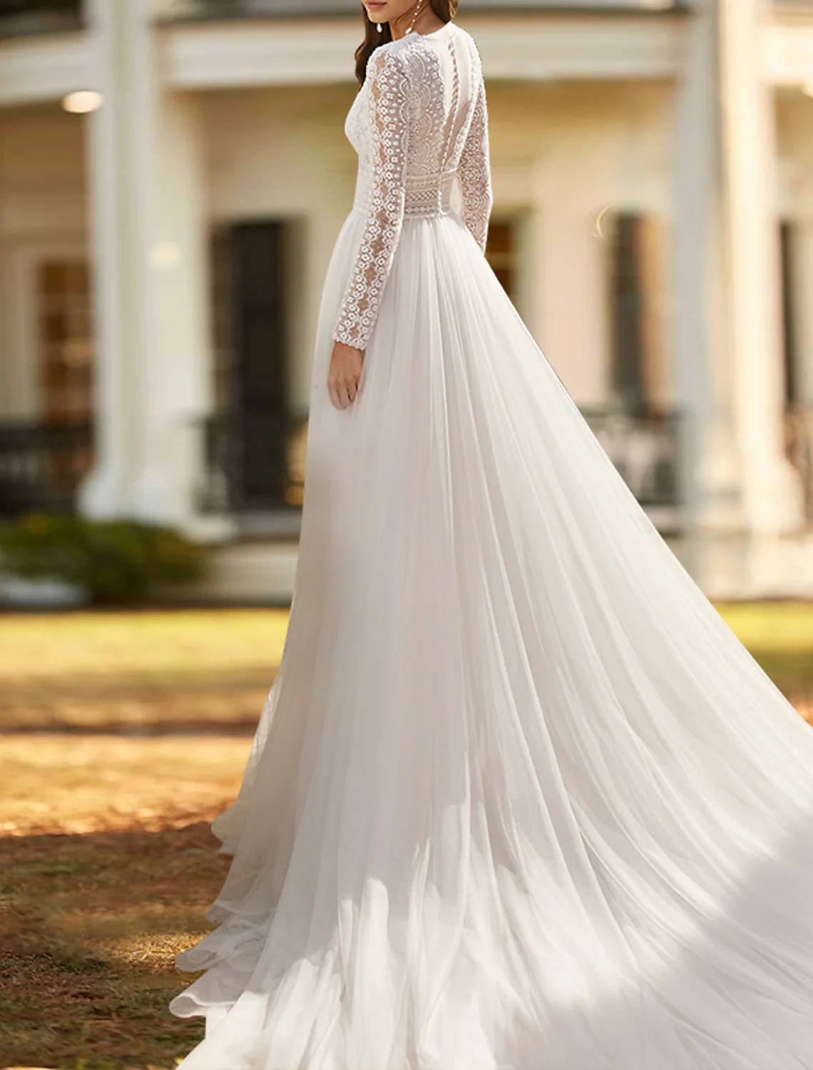 Beach Boho Wedding Dress 2023 Chapel Train A-Line Sleeveless V Neck Lace Tulle Split Front Bridal Gowns Women Summer Robe de Mariage