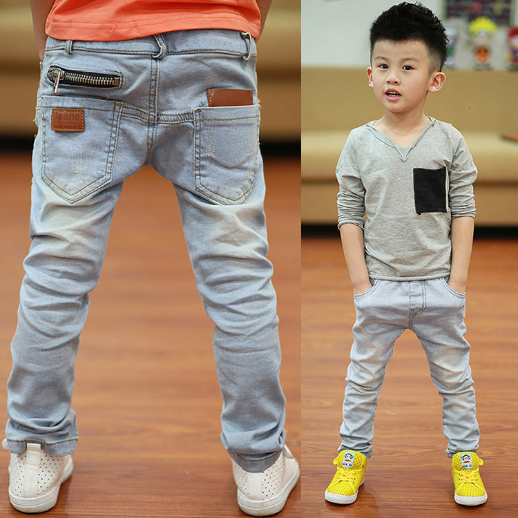 Jeans Children's Pants Big Boy Elastic Joker Jeans Spring Children's Pencil Leg Autumn Denim Clothing 2 to 14 Year Old Male Children 230406