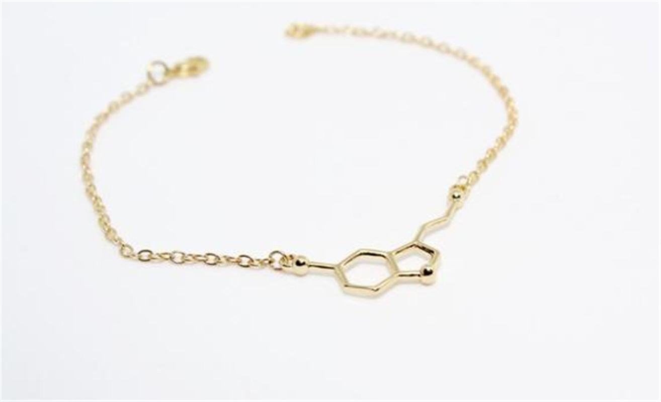 10PCS Molecule Bracelets Chemical Formula 5-HT Bracelet Hormone Molecular Structure DNA Bracelets Nurse Jewelry