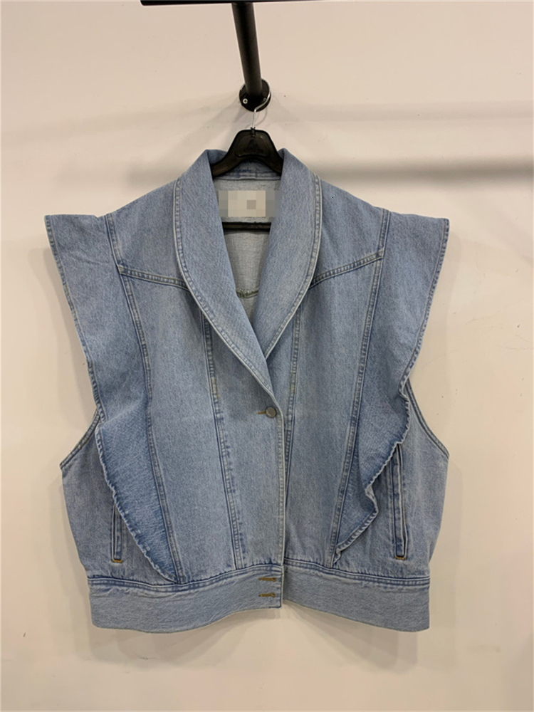 Women's Vests Colorfaith Sleeveless Tank Top Pocket Street Clothing Large Spring/Summer Women's Denim Jeans Jacket Top JKV8973 230408