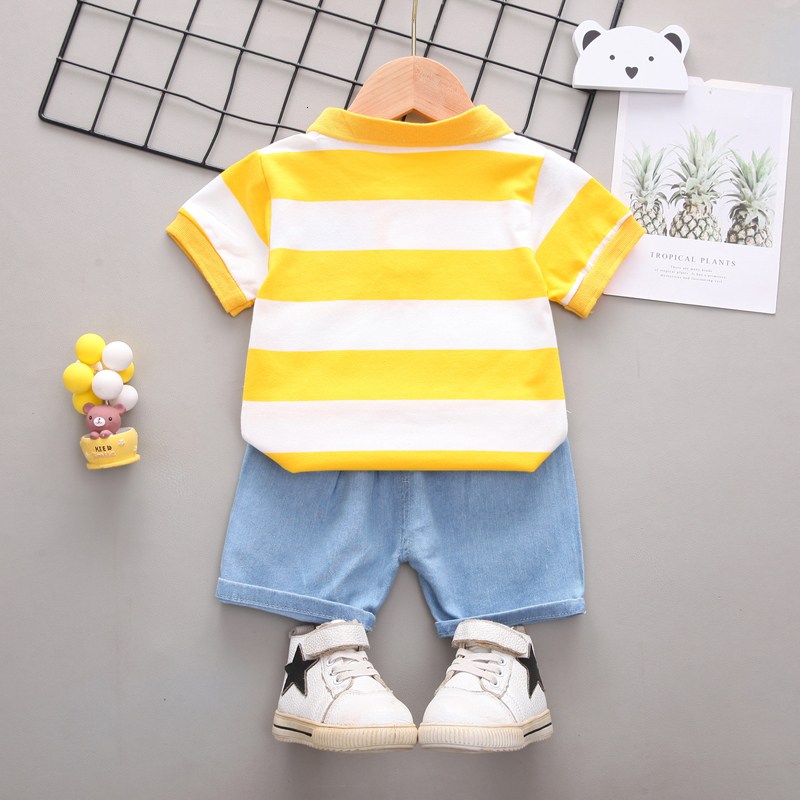 Clothing Sets IENENS Baby Clothing Sets Summer Striped Polo-shirt Shorts Outfits Kids Suits Toddler Infant Boys Casual Short Sleeve Clothes 230322
