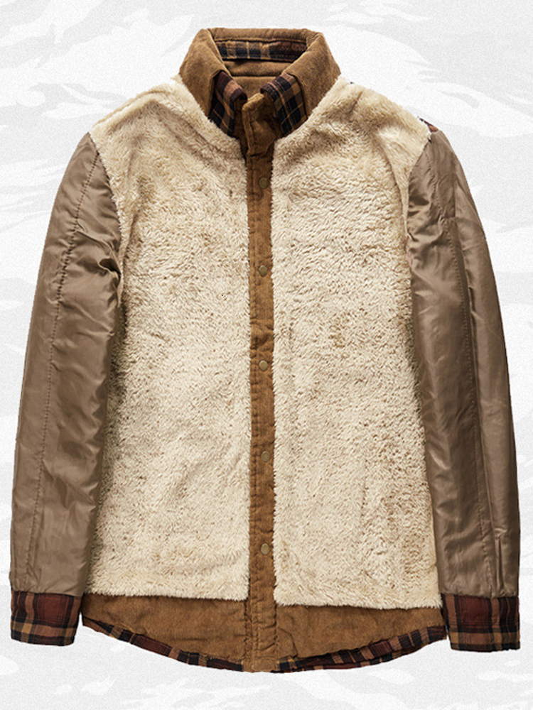 Mens Casual Shirts Winter Shirt Men Thick Warm Fleece Shirts for Men Plaid Cotton Double Collar Single Breasted Corduroy Plush Lamb Wool Camisa 230322