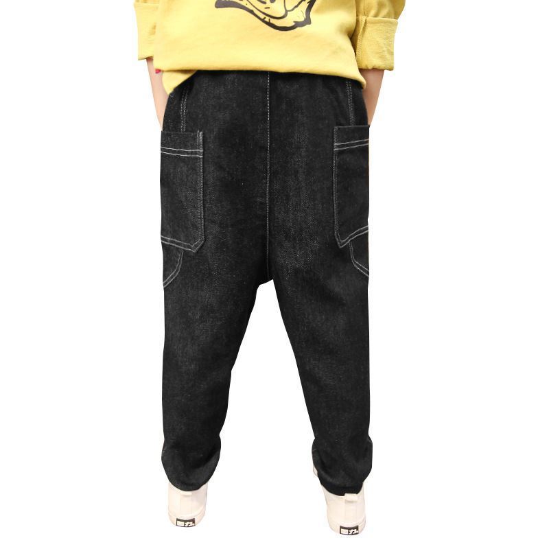 Jeans Boys jeans autumn/winter Korean version of children's pants big children's casual trousers plus velvet thick pants 230322