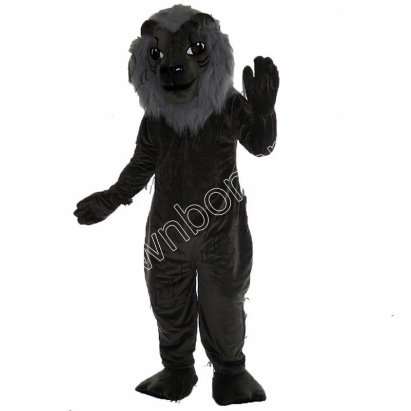 Adult black Lion Mascot Costumes Cartoon Character Outfit Suit Xmas Outdoor Party Outfit Adult Size Promotional Advertising Clothings
