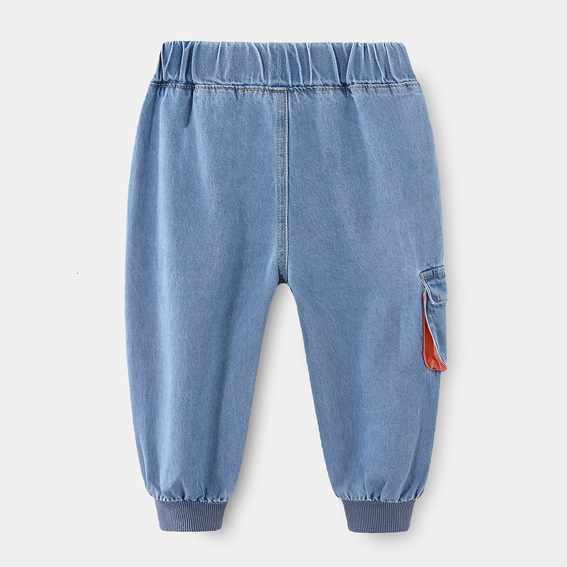 Jeans Spring Autumn 2 3 4 5 6 7 8 9 10 Years Children's Clothing Pocket Patchwork Sport Wash Cargo Denim Jeans For Kids Baby Boy 230322