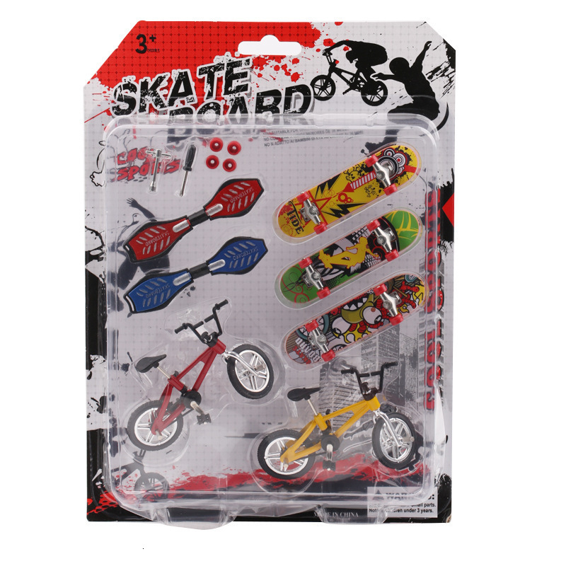 Novelty Games Tech Fingerboard Ramp Finger BMX Scooter Sets Skating Board Venue Combination Fingertip Bikes Skateboard Deck Children Toys Boy 230322
