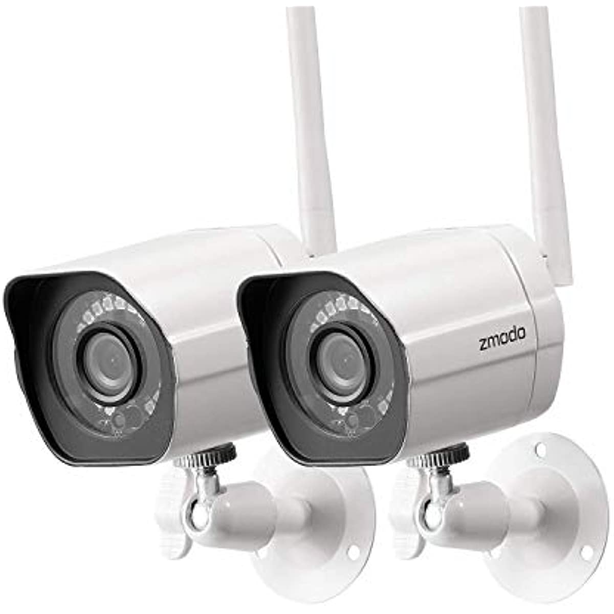 Outdoor Wireless Security Camera System, 2 Pack 1080p Full HD WiFi IP Cameras with Night Vision, Plug-In, Compatible with Alexa
Outdoor Wireless Security Camera System, 2 Pack 1080p Full HD WiFi IP Cameras with Night Vision, Plug-In, Compatible with Alexa