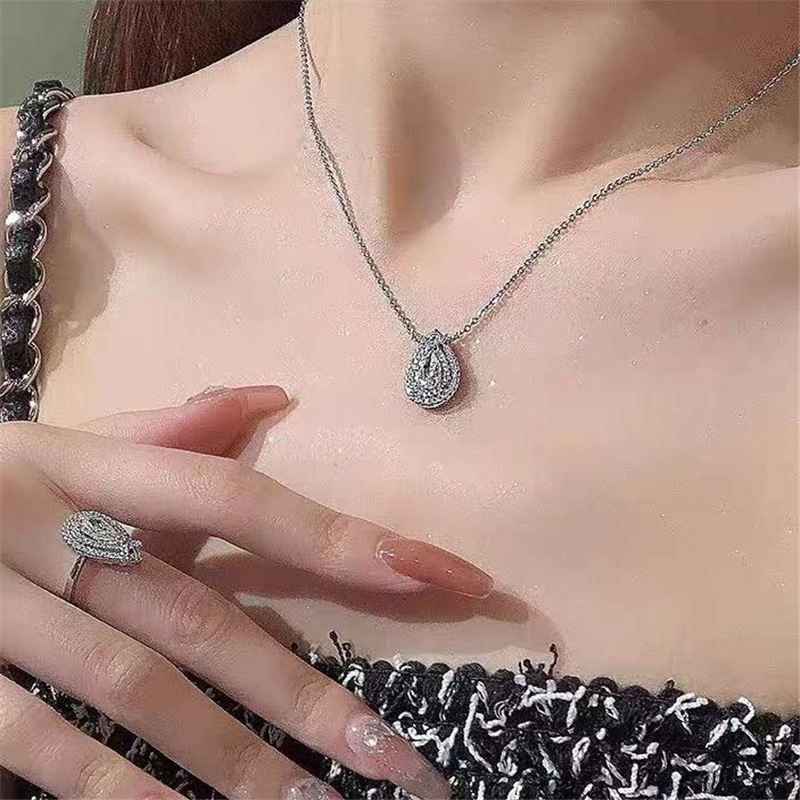 Water Drop Finger Ring AAAAA Zircon White Gold Filled Engagement Wedding Band Rings for Women Bridal Promise Party Jewelry Gift