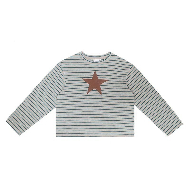Women s T Shirt 2023 Autumn Striped Patchwork Embroidered Star Pattern Vintage Long Sleeve Women Crop Top Korean INS Harajuku Y2K Loose T shirt 230321