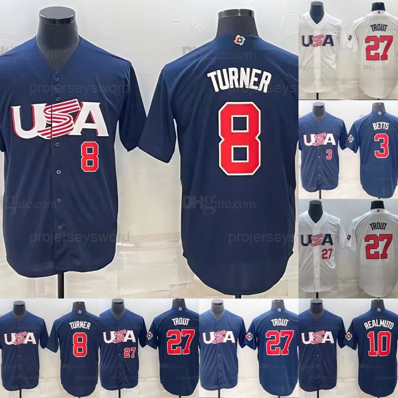 2023 Team USA Baseball Jersey Trea Turner Mike Trout Bobby Witt Jr. Nolan Arenado Nestor Cortes Clayton Kershaw Mookie Betts Tucker Schwarber Goldschmidt Alonso, Custom anyname anynumber
2023 Team USA Baseball Jersey Trea Turner Mike Trout Bobby Witt Jr. Nolan Arenado Nestor Cortes Clayton Kershaw Mookie Betts Tucker Schwarber Goldschmidt Alonso, Custom anyname anynumber