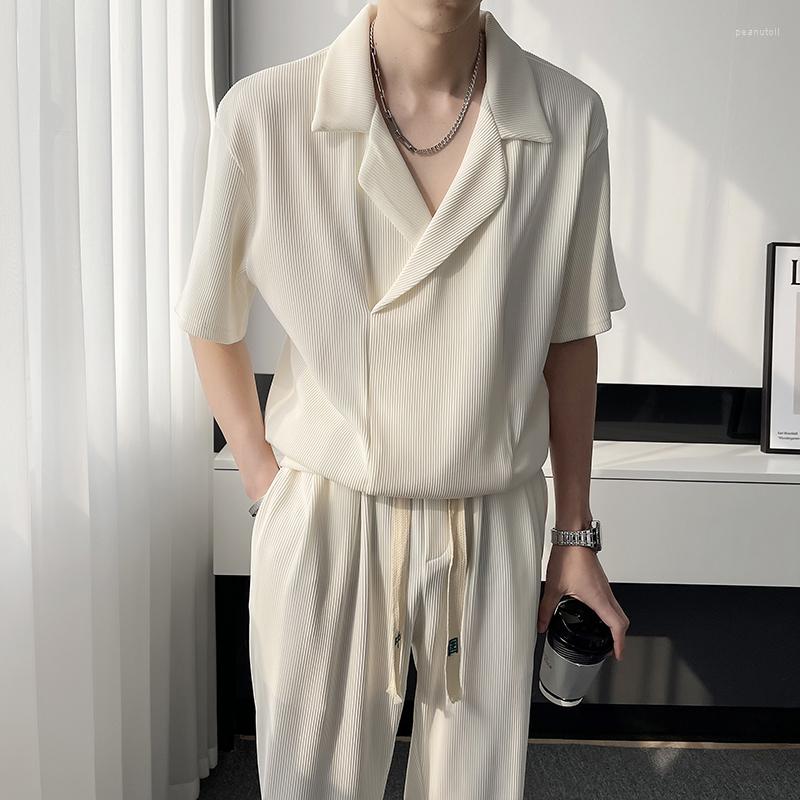 Men's Tracksuits 2023 Summer Pleated Sets Men Fashion Casual Short Sleeved T Shirrousers Two-piece Mens Korean Loose Ice Silk 3-color, Black
Men's Tracksuits 2023 Summer Pleated Sets Men Fashion Casual Short Sleeved T Shirrousers Two-piece Mens Korean Loose Ice Silk 3-color, Black