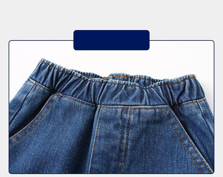 Jeans Autumn Fashion Kids Jeans Boys Children Clothing Blue Long Pants Outwear Elastic Waist Casual Trousers Slim Bottoms for 2-6Y 230406