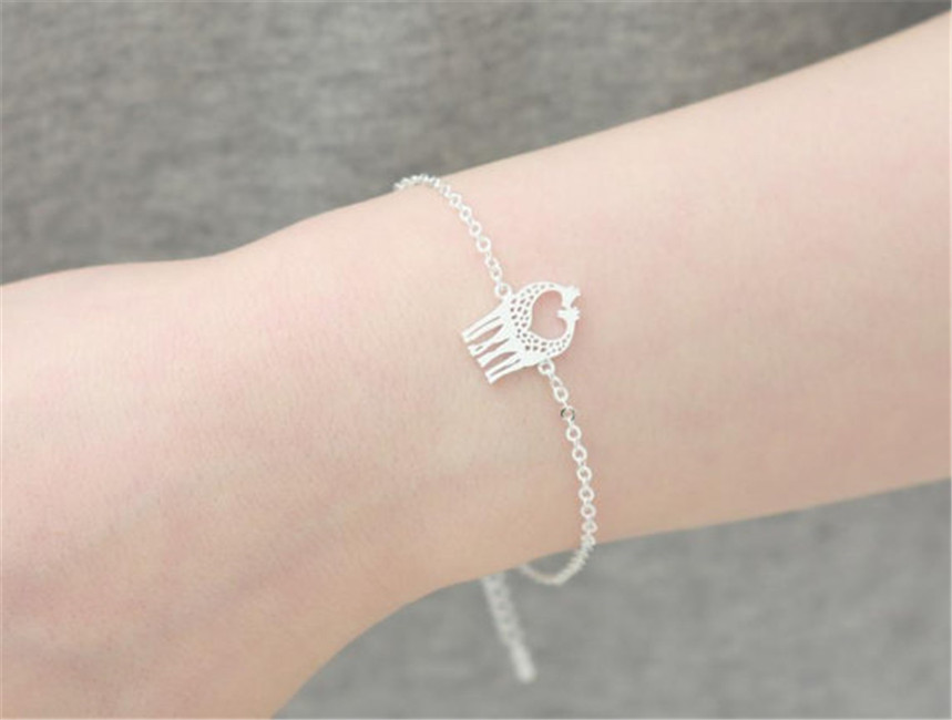 30PCS Gold Silver Cute Heart Loving Giraffes Bracelets Simple lovely Twin Giraffe Deer Bracelet Animal Jewelry for couples