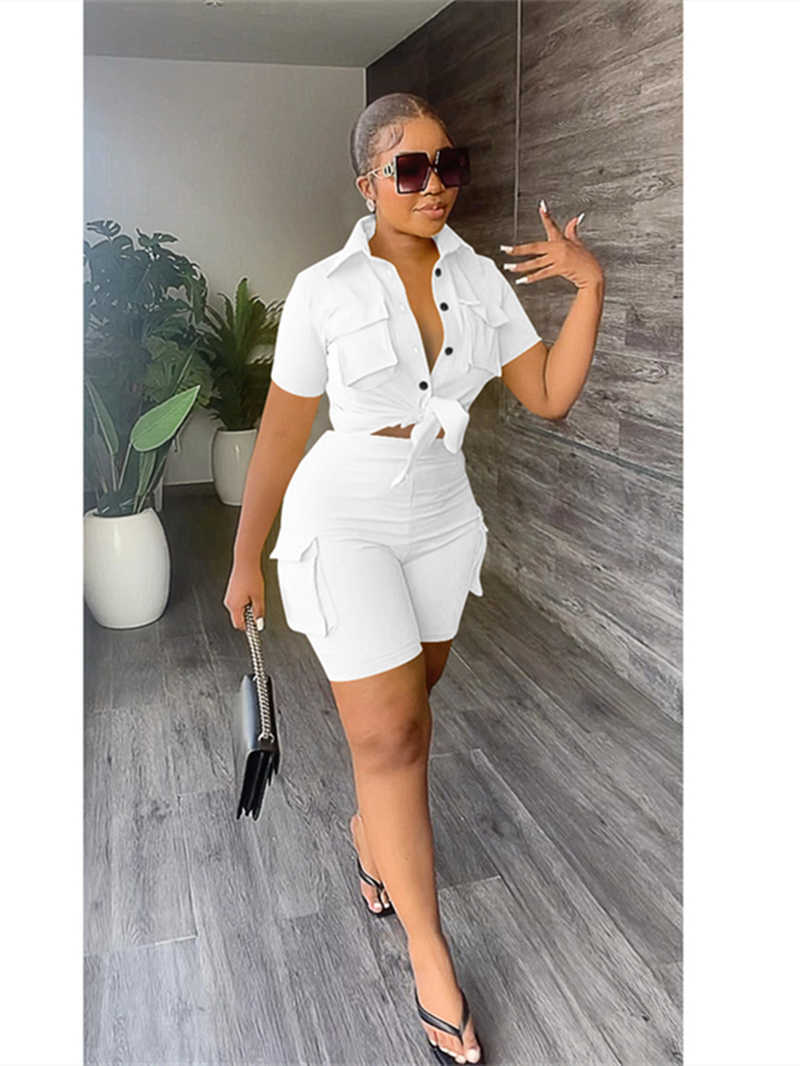 Womens Tracksuits Vintage Shorts Sets for Women Two 2 Piece Set Outfits 2023 Summer INS Clothes Short Sleeve Shirt Top and Shorts Suits Woman Sets P23