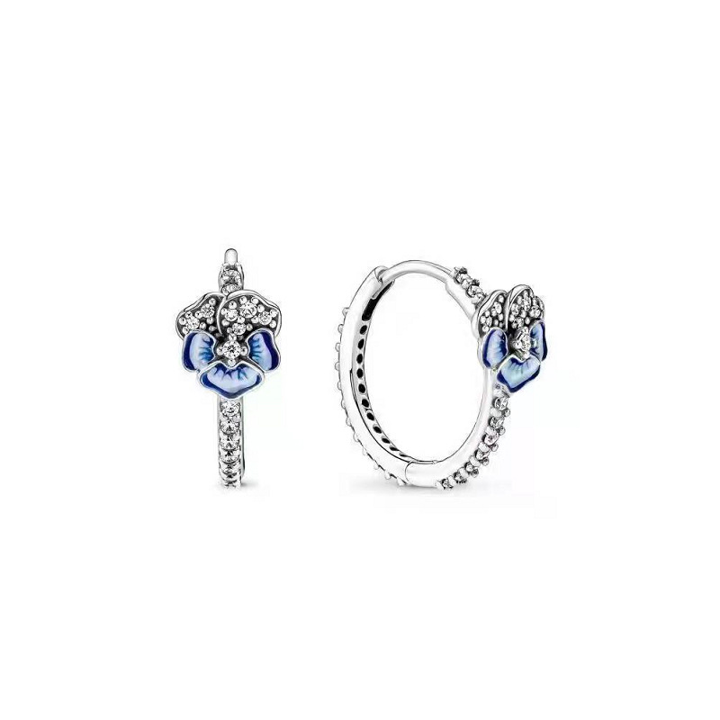 2023 New Popular 925 Sterling Silver 925 Sterling Silver Blue Butterfly Love Earring Women' Gift Fashion Jewelry Accessories