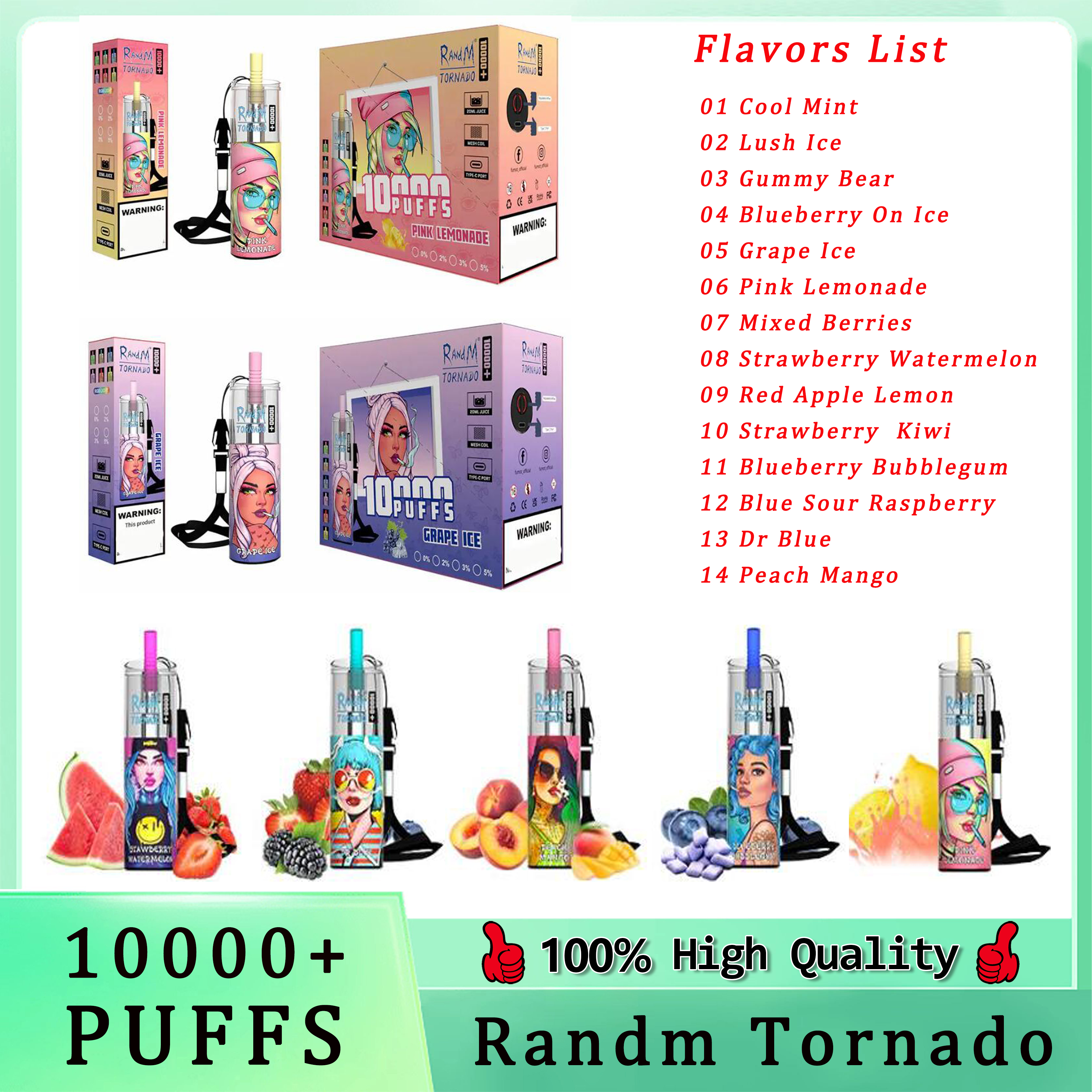 Original RandM Tornado 10000 Plus Disposable Vape Pen E Cigarette 1000 Mah Rechargeable Battery Airflow Control Mesh Coil 10K 20ml Prefilled Pod 24 Flavors Fast Send
Original RandM Tornado 10000 Plus Disposable Vape Pen E Cigarette 1000 Mah Rechargeable Battery Airflow Control Mesh Coil 10K 20ml Prefilled Pod 24 Flavors Fast Send