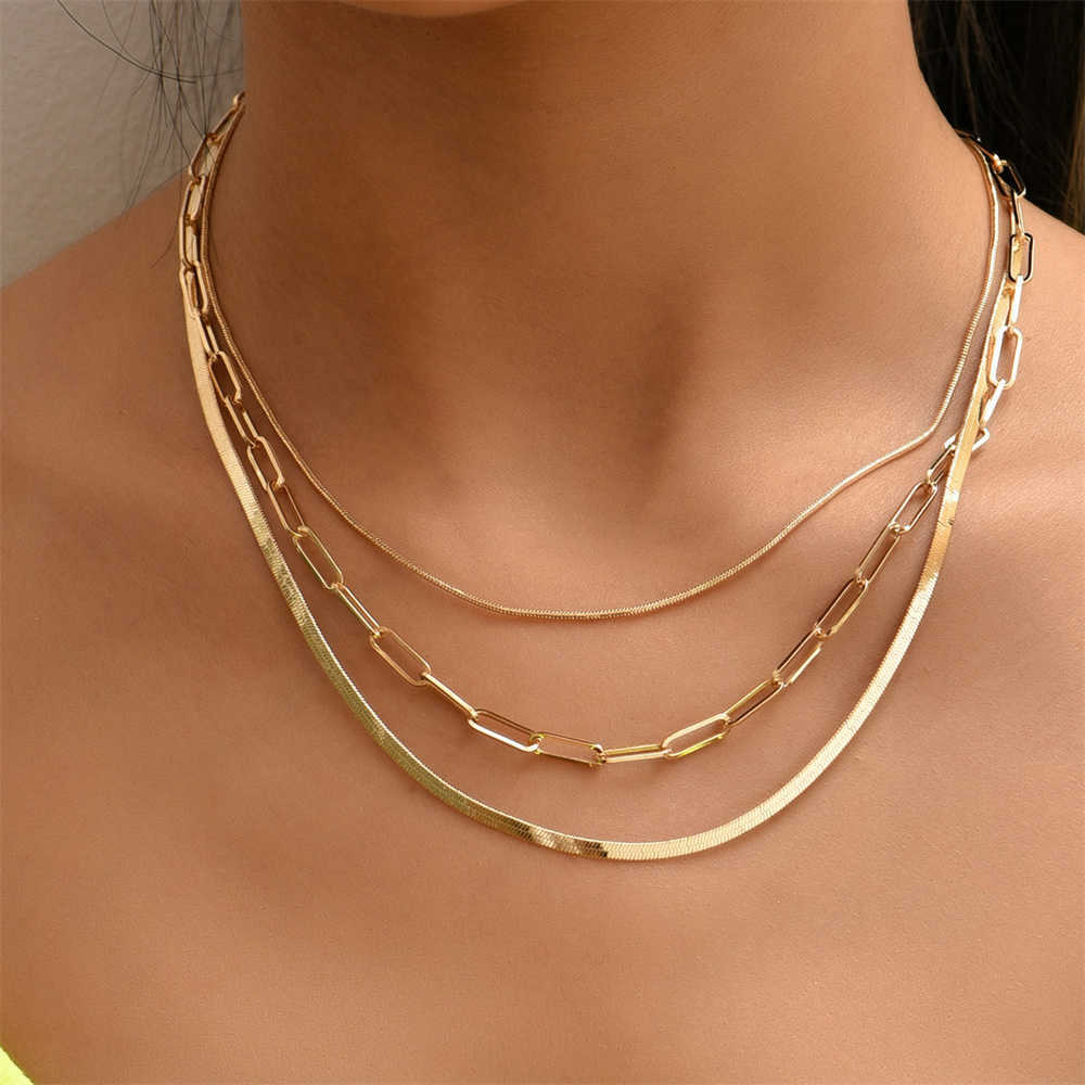 Pendant Necklaces Fashion Boho Gold Color Punk Hip Hop Thick Chain Snake Chains Necklace For Women Vintage Multilevel Jewelry Girl's Party Gift Z0321
Pendant Necklaces Fashion Boho Gold Color Punk Hip Hop Thick Chain Snake Chains Necklace For Women Vintage Multilevel Jewelry Girl's Party Gift Z0321