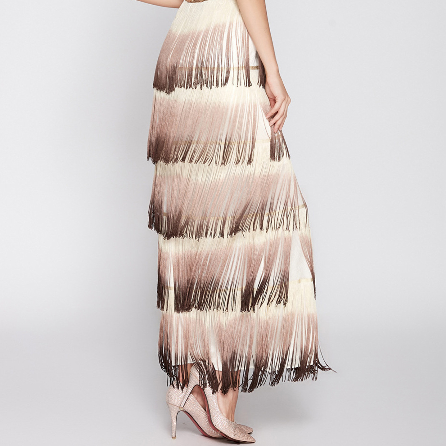 Party Dresses Summer Dress Deep V Sequin Backless Gradient Tassel Sexy Long Evening Dress Annual Ball Party Dress 230322