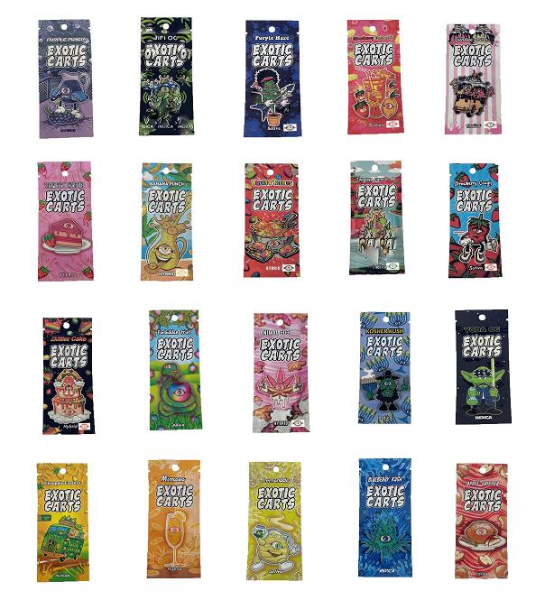 EXOTIC CARTS E-cigarette Packing Bags one gram fruity Infused Candy Packaging Bag Edibles Package Mylar Smell Proof wholesale
EXOTIC CARTS E-cigarette Packing Bags one gram fruity Infused Candy Packaging Bag Edibles Package Mylar Smell Proof wholesale