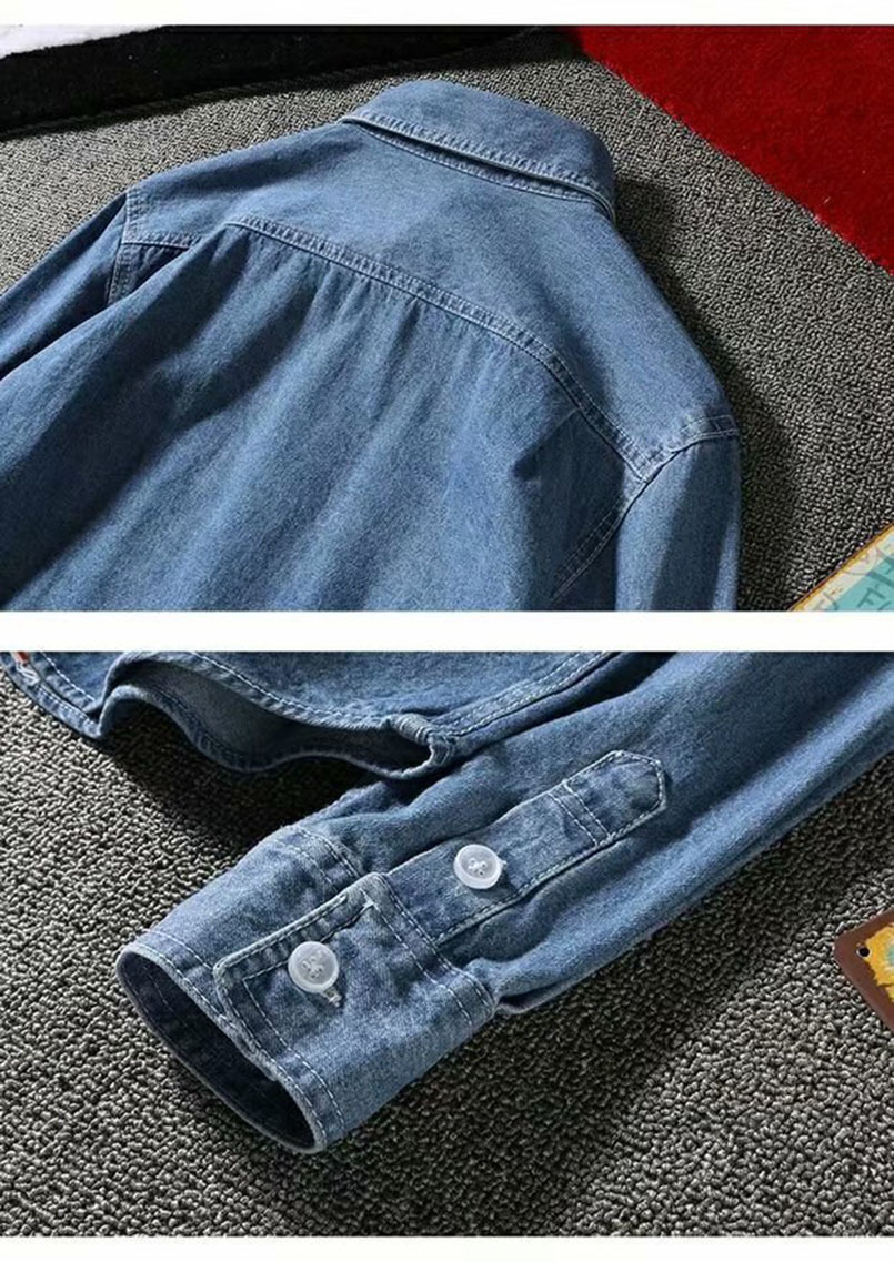 Men's Casual Shirts Vintage Denim Casual Shirt Men Long Sleeve Jean Jacket Japanese Streetwear Baggy Outerwear Fashion Mens Clothes 230322