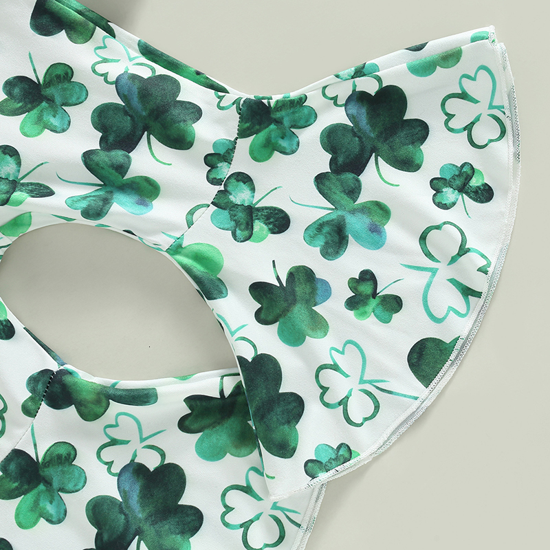 Clothing Sets 1116 Lioraitiin 03Years Baby Girl St Patricks Day 2Pcs Spring Outfits Long Sleeve Letter Pullover Shamrock Flare Pant 230322
