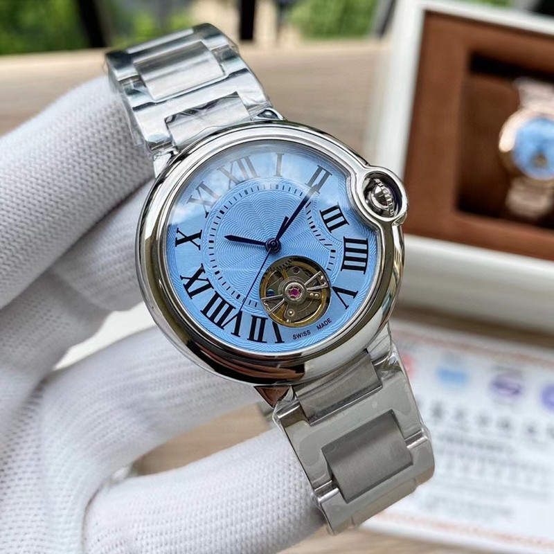 Three needles 36mm womens tourbillon automatic mechanical watches full stainless steel strap wristwatches Top luxury Brand watch balloon montre de luxe CART
Three needles 36mm womens tourbillon automatic mechanical watches full stainless steel strap wristwatches Top luxury Brand watch balloon montre de luxe CART
