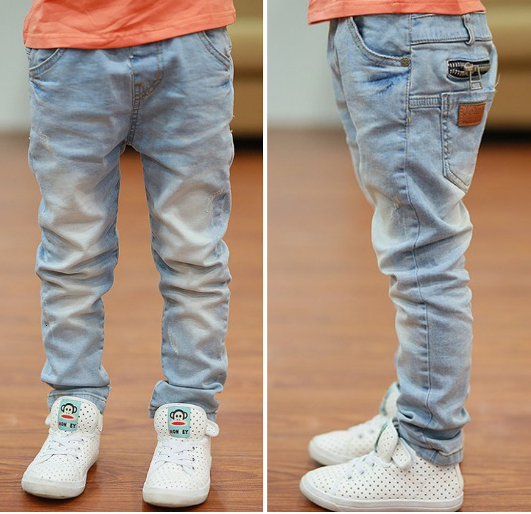 Jeans Children's Pants Big Boy Elastic Joker Jeans Spring Children's Pencil Leg Autumn Denim Clothing 2 to 14 Year Old Male Children 230406