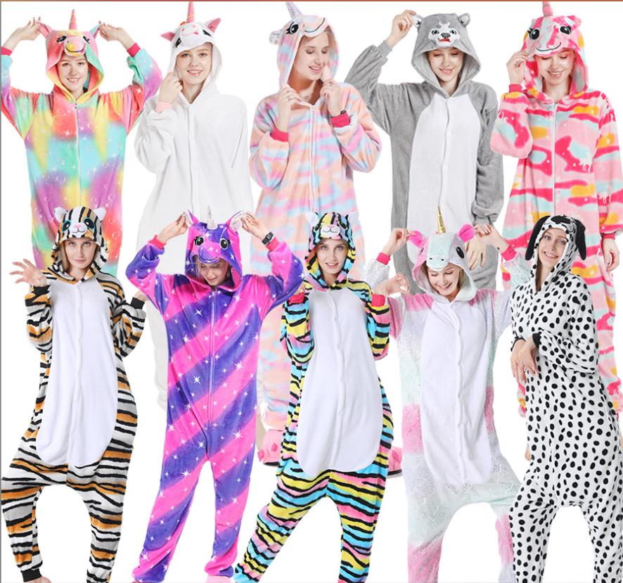 Onesie Pajamas Animal Theme Costume Jumpsuits Women Men Cartoon Cosplay Onepiece Sleepwear Unisex Homewear Carnival Night Anime One-Piece Plush S M L 