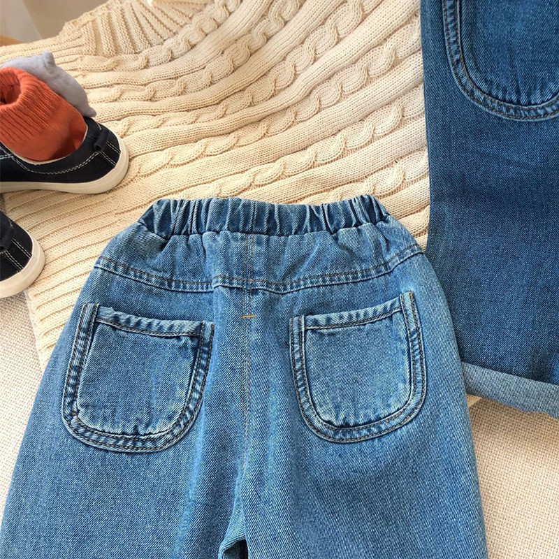 Jeans DFXD Spring Kids Jeans Boys Fashion Clothes Cotton Long Children Denim Pants For 1-5Years Toddler Clothing High Quality 230322