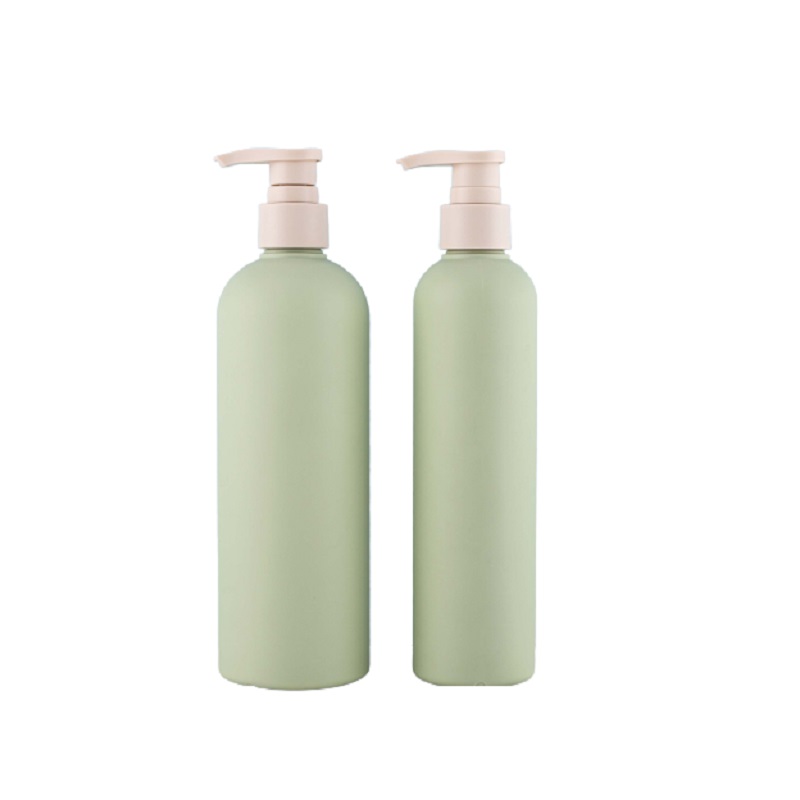 Empty Green HDPE Plastic Lotion Pump Bottle 200ml 250ml 300ml 400ml 500ml Eco Friendly Cosmetic Packaging Shampoo Shower Gel Round Shoulder Refillable