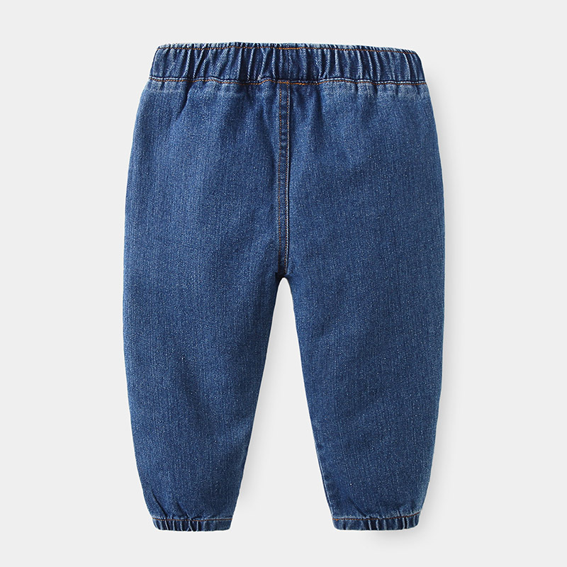 Jeans Autumn Fashion Kids Jeans Boys Children Clothing Blue Long Pants Outwear Elastic Waist Casual Trousers Slim Bottoms for 2-6Y 230406