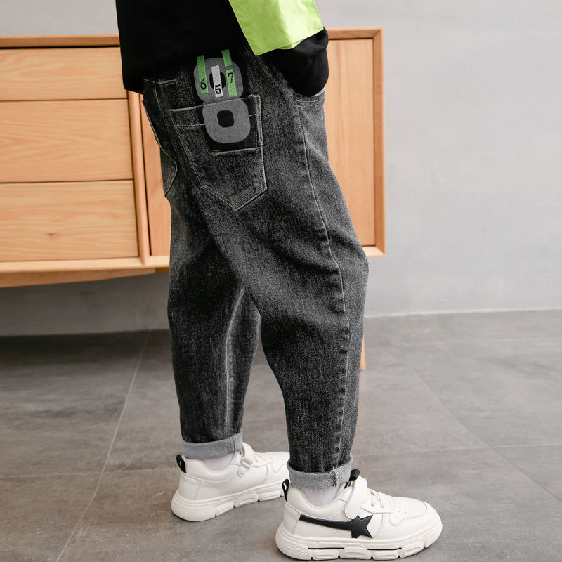 Jeans Boys' Pants Spring And Autumn Children's Jeans Baby Stretch Casual Loose Trousers 230322