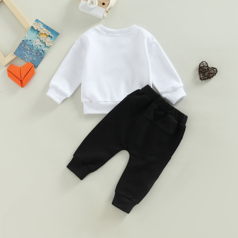 Clothing Sets 1031 Lioraitiin 03Years Toddler Baby Boy Girl 2Pcs Spring Autumn Set Valentines Day Long Sleeve Top Solid Pants 230322
