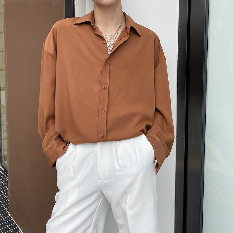 Men's Casual Shirts Korean Fashion Sexy Men's Shirt Harajuku White Shirts Mens Top Quality Classic Loose Casual Long Sleeve Vintage Button U