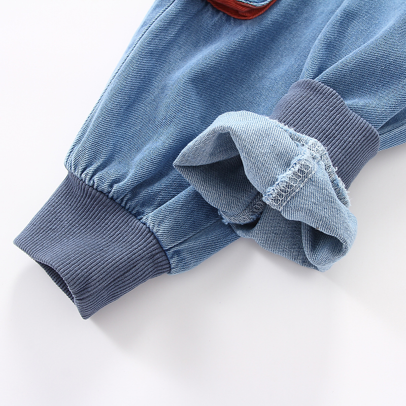 Jeans Spring Autumn 2 3 4 5 6 7 8 9 10 Years Children's Clothing Pocket Patchwork Sport Wash Cargo Denim Jeans For Kids Baby Boy 230322