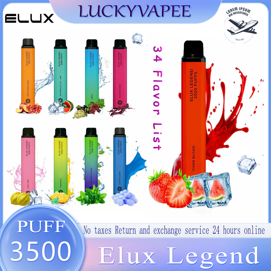 Elux Legend E Cigarettes Disposable Vape Pen 3500 Puffs 2% 34 Flavors 1500Mah Battery Vaporizer Stick Vapor Kit 10Ml Pre Filled Cartridge Device Pro
Elux Legend E Cigarettes Disposable Vape Pen 3500 Puffs 2% 34 Flavors 1500Mah Battery Vaporizer Stick Vapor Kit 10Ml Pre Filled Cartridge Device Pro