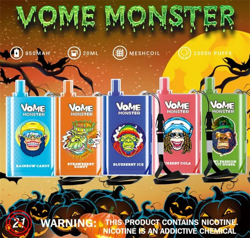 RandM Vome Monster 10000 Puffs Disposable E-cigarettes Puff 10K 20ML Vape 850mah Rechargeable Battery Mesh Coil Disposable vapes kits
RandM Vome Monster 10000 Puffs Disposable E-cigarettes Puff 10K 20ML Vape 850mah Rechargeable Battery Mesh Coil Disposable vapes kits