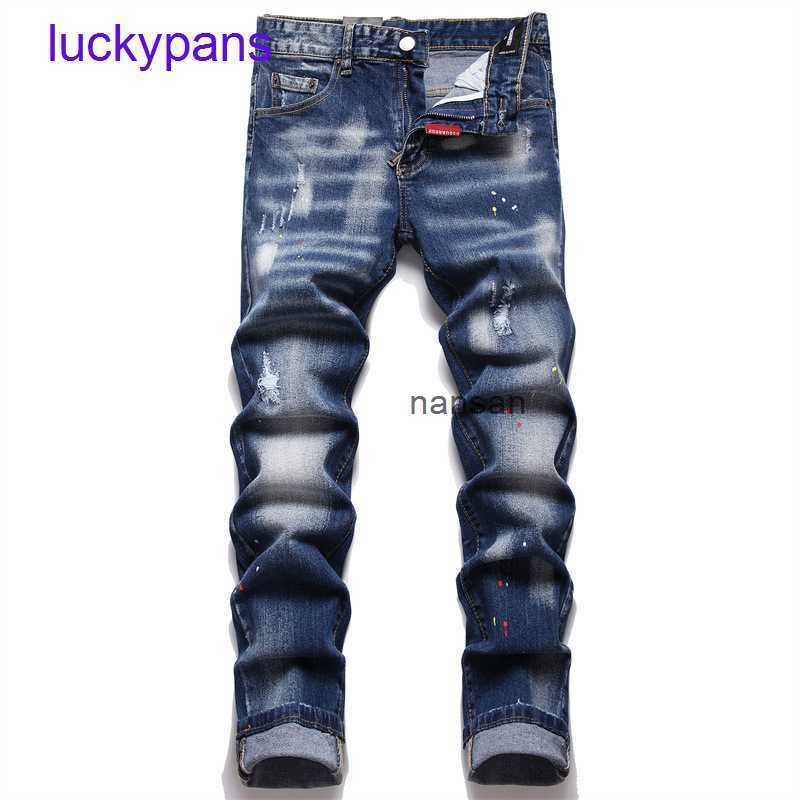 Original edition 8A D2 jeans for sale Men's fashionable men's zipper all season fashion paint throwing cube trousers, Blue
Original edition 8A D2 jeans for sale Men's fashionable men's zipper all season fashion paint throwing cube trousers, Blue